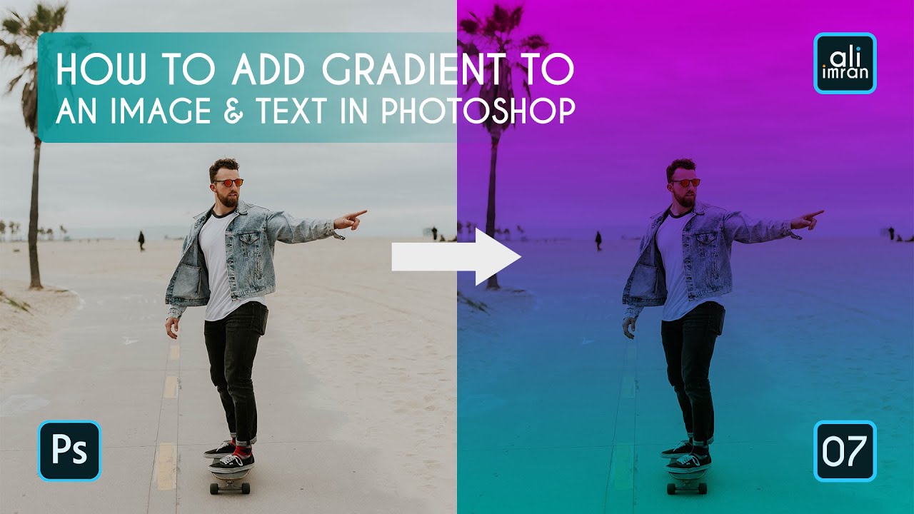 How to Add Gradient to an Image & Text in Photoshop CC Promo