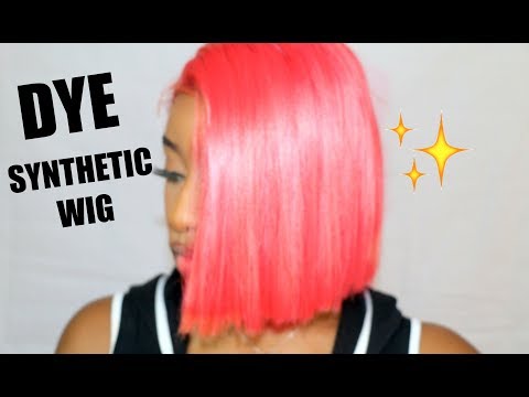 🌈COLORWEEK: HOW TO: DYE A CHEAP SYNTHETIC LACE WIG ROSE GOLD!!!! FT. FREETRESS EQUAL AMERIE - 동영상