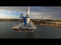 Forth Bridge, Queensferry Crossing from the air by quadcopter drone