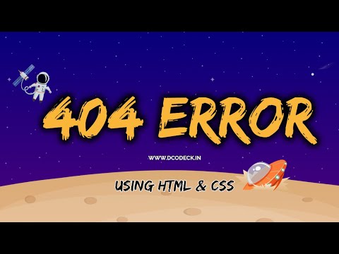 404 ERROR Template - Page Not Found | HTML & CSS