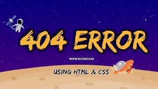 404 ERROR Template - Page Not Found | HTML & CSS