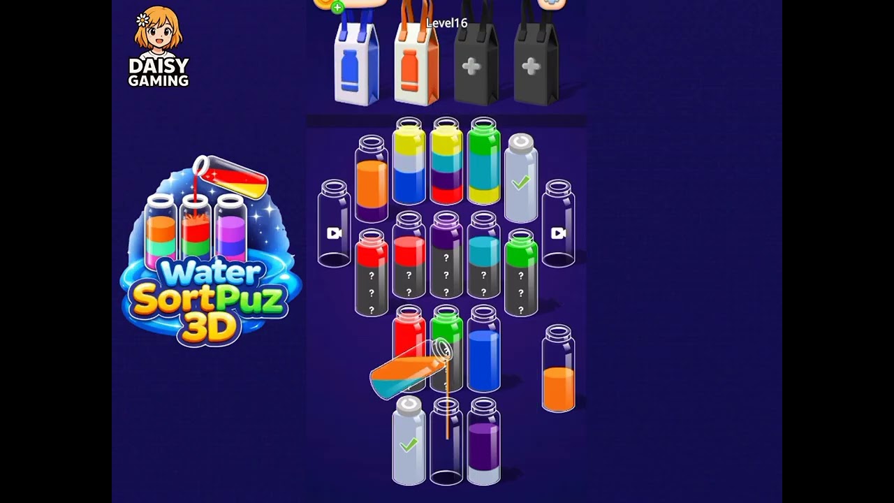 Water SortPuz 3D Level 16 Walkthrough