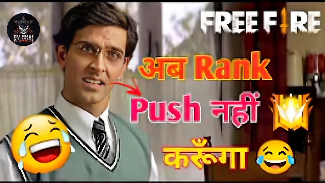 Free Fire | Funny Rank Push Video Comedy| Dubbing Video Rv Bhai Gaming ...