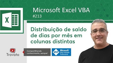 #213 - Excel VBA - Distribuir dias entre datas nas colunas de meses específicas