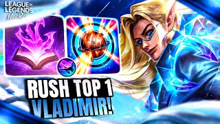 RUSH TOP 1 VLADIMIR TRYHARD! PRIMEIRA PARTIDA DA SEASON! | LoL Wild Rift