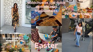 Decora conmigo para primavera/pascua/ easter/celebrando con mis cuatros hijos, habichuela con dulce.