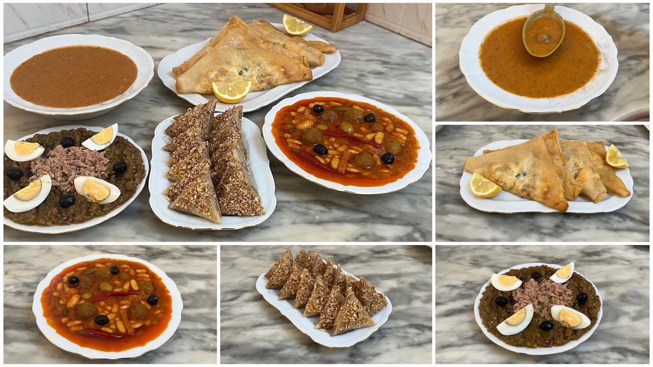 دبارة ثاني يوم رمضان/طاولة رمضان🌙حسو بالكعابر/مرقة لوبيا بالكعابر/بريكة بالعظمة/سلاطة مشوية/صمصة