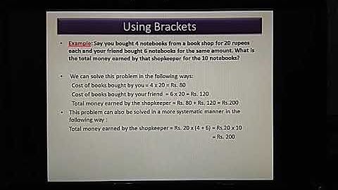 Using & Expanding Brackets | Class VI Mathematics