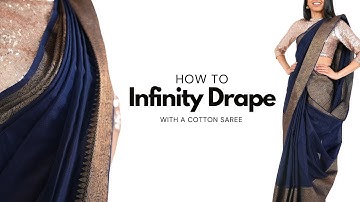 Infinity Drape in a Cotton Saree | lakshmi saree draping | Different Styles of Saree | Tia Bhuva