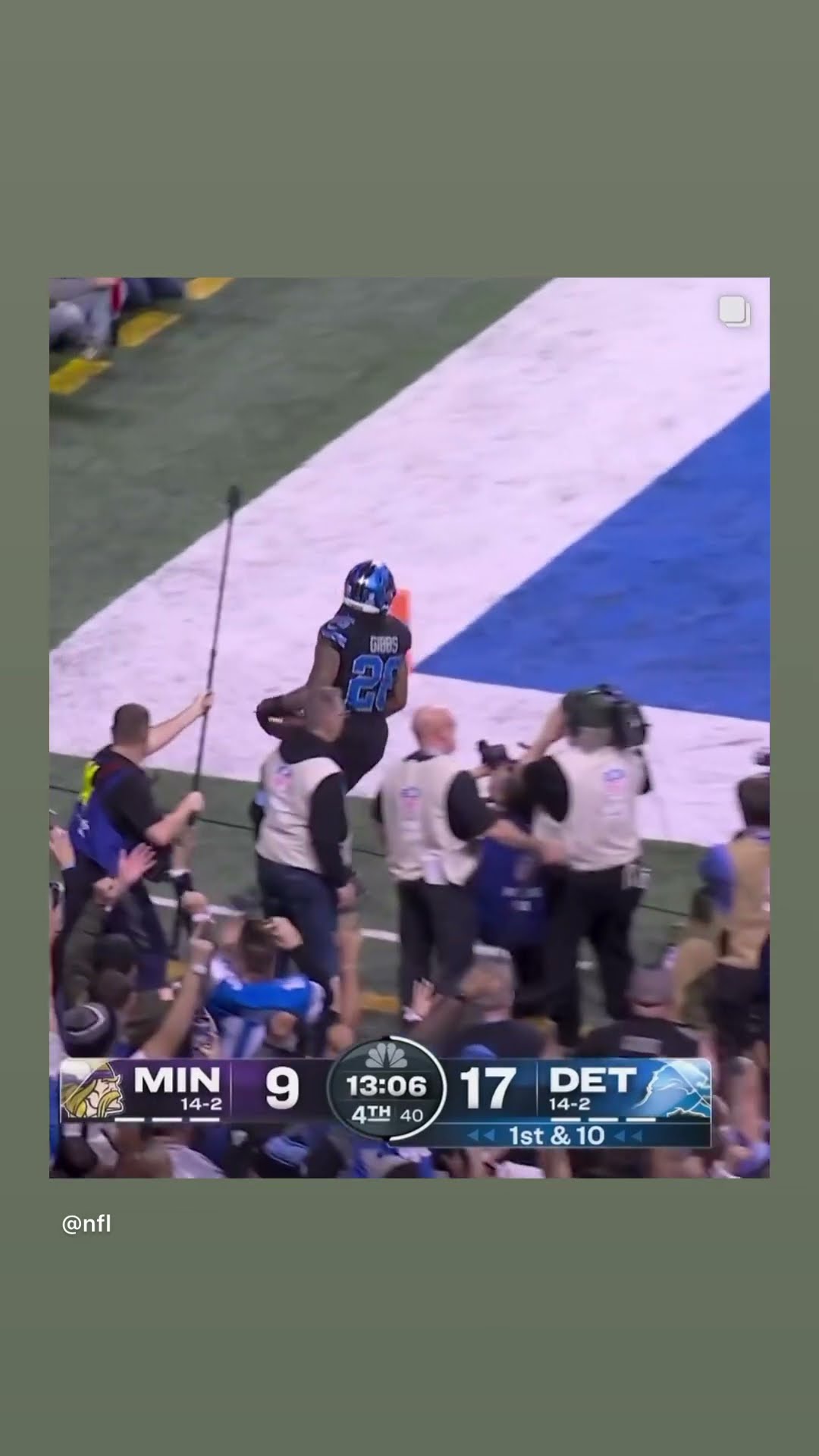 Big TD #hoodnews #jahmyrgibbs #detroitlions #vikings #football #NFL #omg #how #wow #sports #run #us