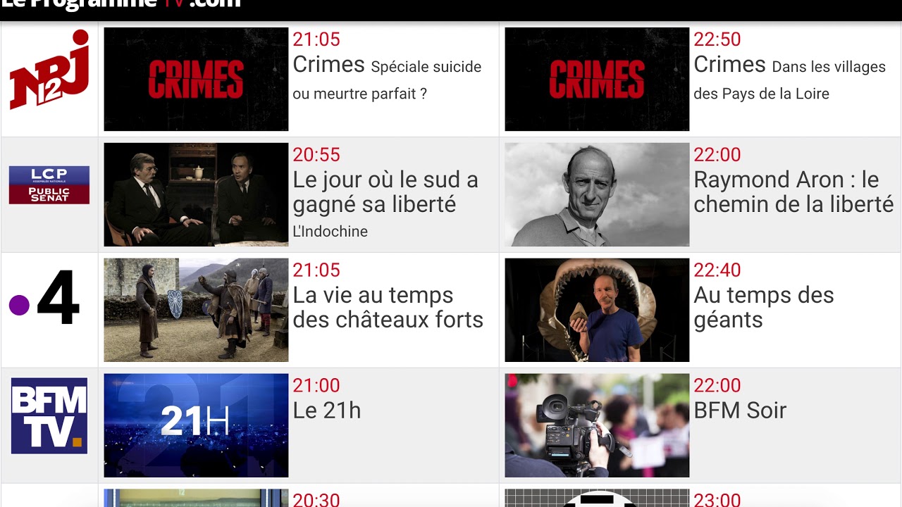 Le programme tv du 19 aout 2019 - YouTube