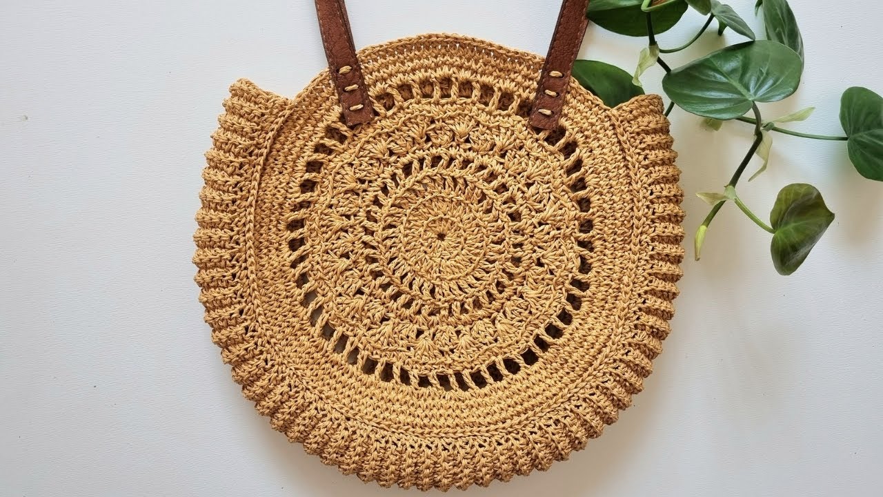 DIY round crochet bag tutorial,|double-sided & elegant| perfect for daily use