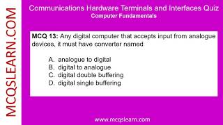 Communications Hardware Quiz Questions Answers | Hardware Class 8–12 Notes | CS Ch 3 PDF Quiz | App