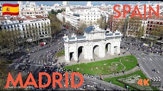 Madrid from Above: A Drone's Eye View. Spain. 4K Ultra HD Video.