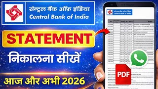 Central Bank Account Statement Kaise Nikale 2026 | How to Download CBI Bank Statement in PDF screenshot 1