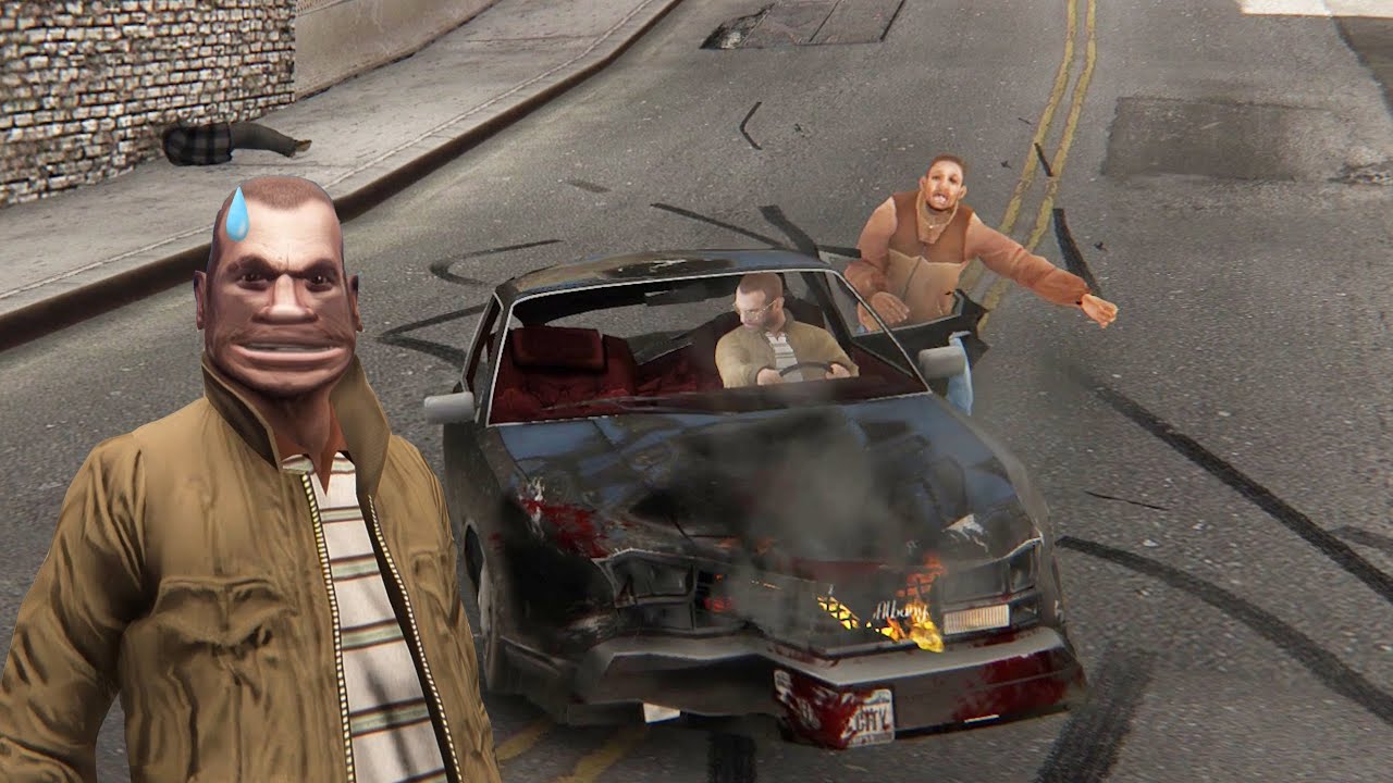 In traffic at a speed of 9999999, Niko wants to leave Liberty CIty！ - GTA4