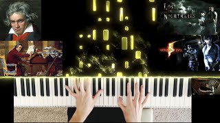 MOONLIGHT SONATA MVT 2 - BEETHOVEN SICK PIANO COVER!!!!! (RESIDENT EVIL 5: LOST IN NIGHTMARES DLC)