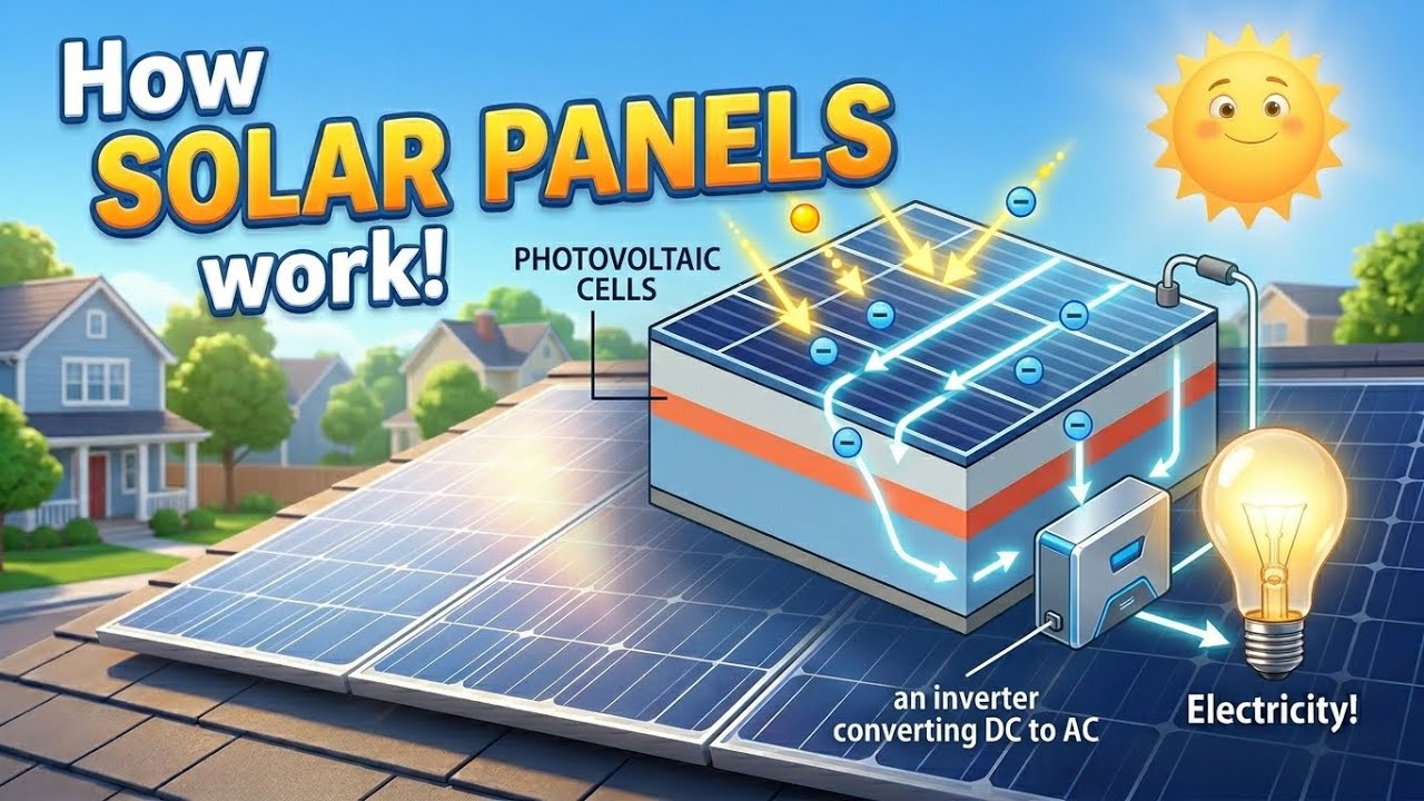 How Solar Panels Work! ☀️ Photovoltaic Cells, Photoelectric Effect & DC ...