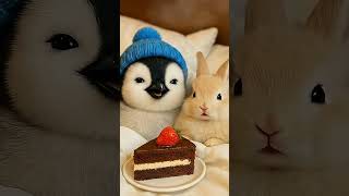 Penguin &amp; Bunny Smell Cake in Their Sleep 🐧🐰🍰😴