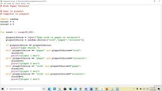 Python - simple Rock Paper Scissors using Elif