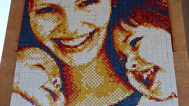 Rachael Giles and her Kids made out of 775 Cubes