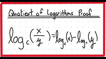 Quotientrule of Logarithms Proof - Daishinfinity