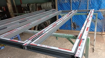 rất CHI TIẾT bộ CỬA nhôm xingfa 4 CÁNH GẤP GỌN (cách vô lề)/phúc thiên vlog