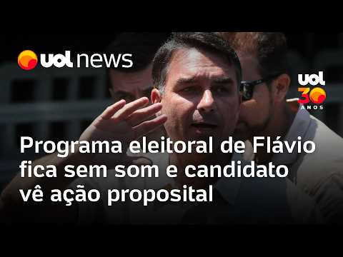 Programa eleitoral de Flávio fica sem som, e candidato vê ação proposital