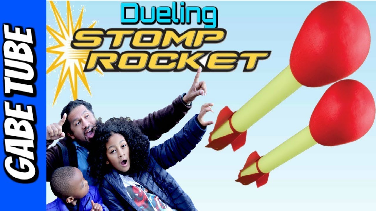 DUELING STOMP ROCKET CHALLENGE & REVIEW bottle rocket launcher rockets KID POWERED Gabe Tube TV 