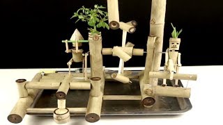 Как сделать бамбуковый фонтан с водяным молотом и ручным пилой