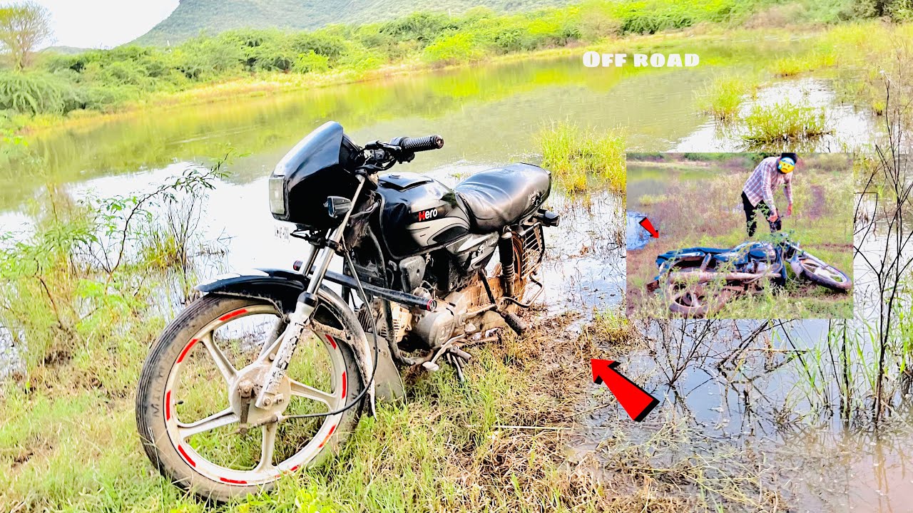 Water 💦 OFF Roading Splendor Plus Bike Stunt Drifting 🔥l 