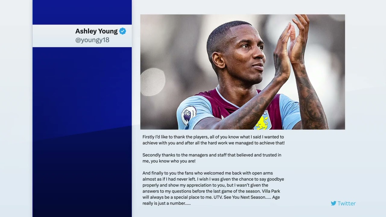 Ashley Young has bid farewell to Aston Villa's fans on social media 📲