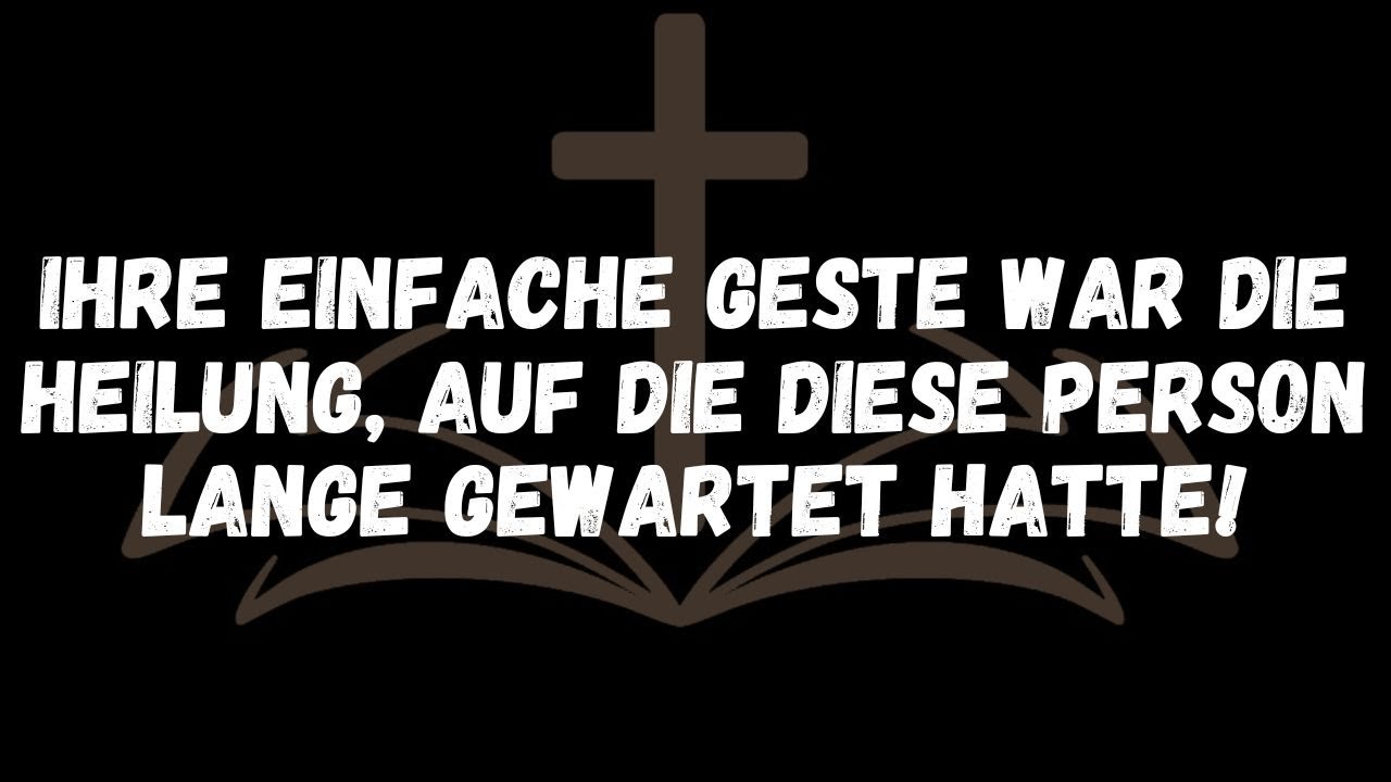 Ihre einfache Geste war die Heilung, auf die diese Person lange gewartet hatte!