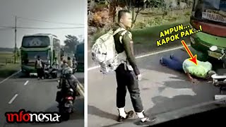 LANGSUNG KAPOK! Aksi Sopir Bus Lawan Arah Dihukum Aparat TNI Polisi