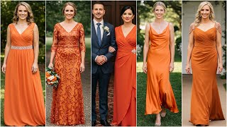 Simple Yet Chic Mother of the Bride Dresses in ORANGE Color - Burnt Orange Outfits for Wedding 2025