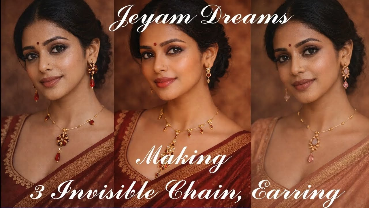 3 Stunning Invisible Chain & Earrings | பிரமிக்க வைக்கும் கண்ணுக்கு தெரியாத செயின் & காதணிகள் | DIY