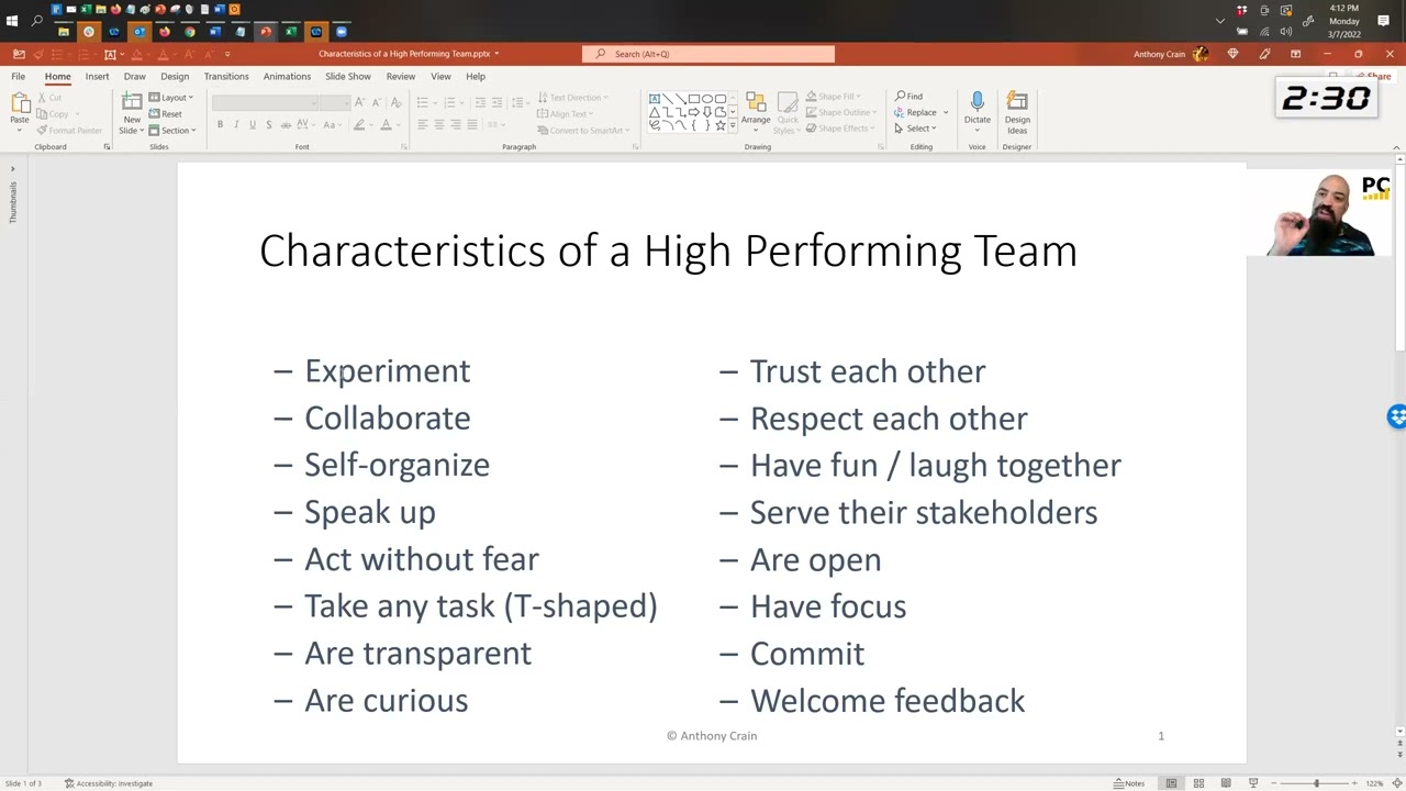 High Performing Team Commitment Experiment