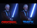 Obi-Wan vs Maul with Thick Lightsabers Compared to the Original