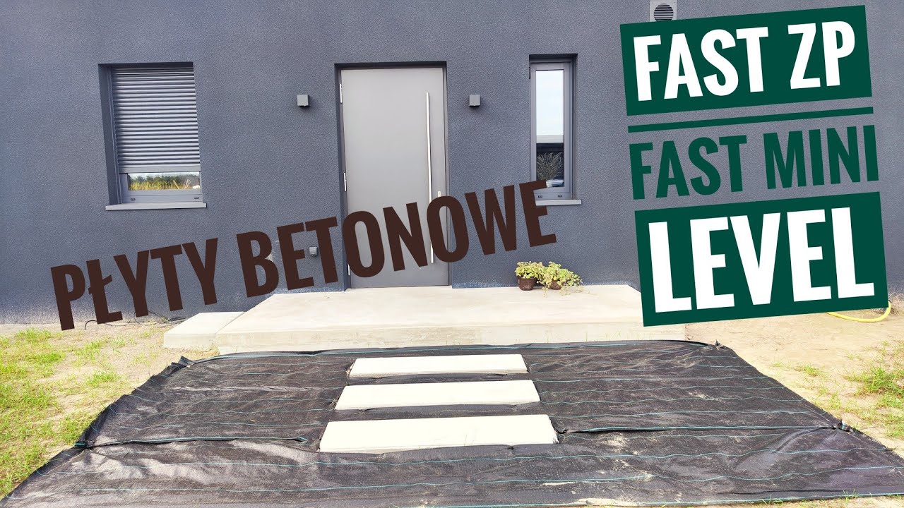 Płyty betonowe na wejściu i wylewka samopoziomująca. Fast mini Level, Fast ZP
