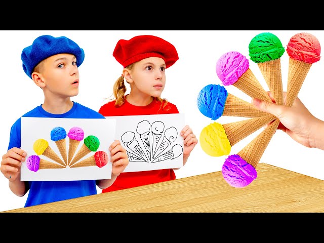 Five Kids Who Draws it better takes the Prize | Art Challenge + more kids videos class=