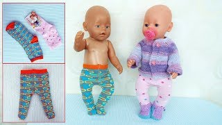 Колготки из носка для куклы Беби Бон. Socks tights for Baby Bebon dolls screenshot 5