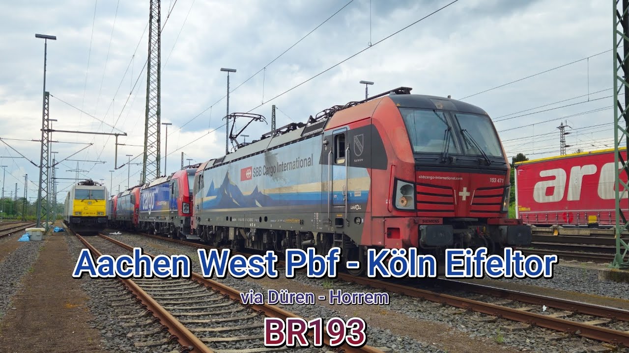 Führerstandsmitfahrt Aachen West Pbf - Köln Eifeltor | BR193 | ohne Ton!