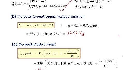 Single-phase uncontrolled half-wave rectifier with RC-load calculation