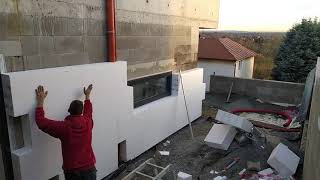 Insulation facades polystyrene on foam without adhesives 20 cm