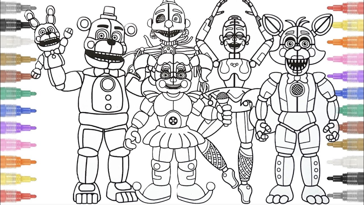 How To Color Sister Location FNAF / NCS Music / Five Nights at Freddy's ...