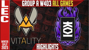 VIT vs KOI Highlights ALL GAMES | LEC Winter 2023 Group A W4D3 | Team Vitality vs KOI