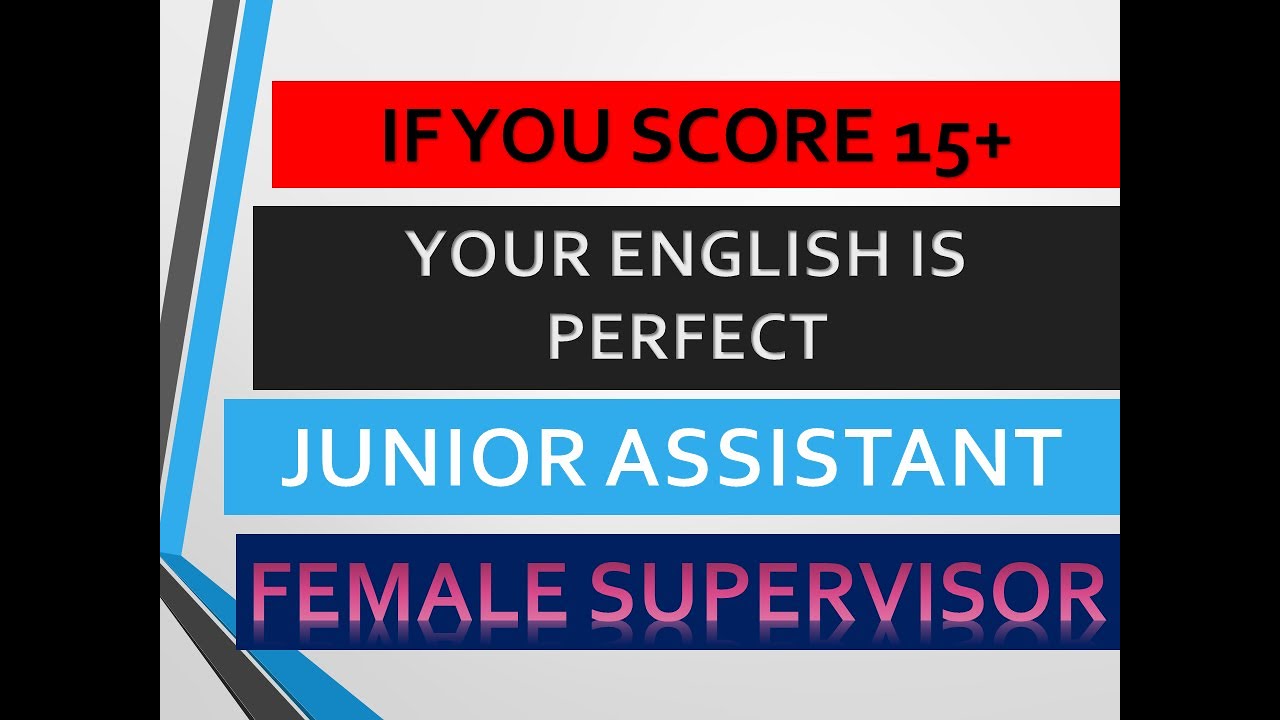 JUNIOR ASSISTANT ENGLISH  SECTIONAL TEST 1 
