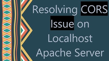 Resolving CORS Issue on Localhost Apache Server