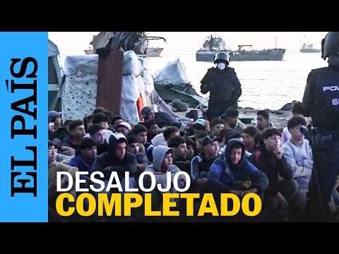 CEUTA MIGRANTES | Desalojado el último campamento improvisado a 48 horas de la visita de los REYES