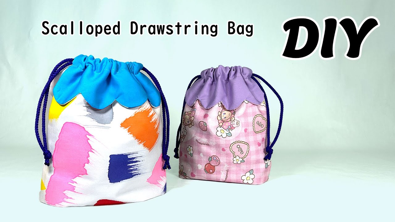 How to make a scalloped drawstring bag - YouTube